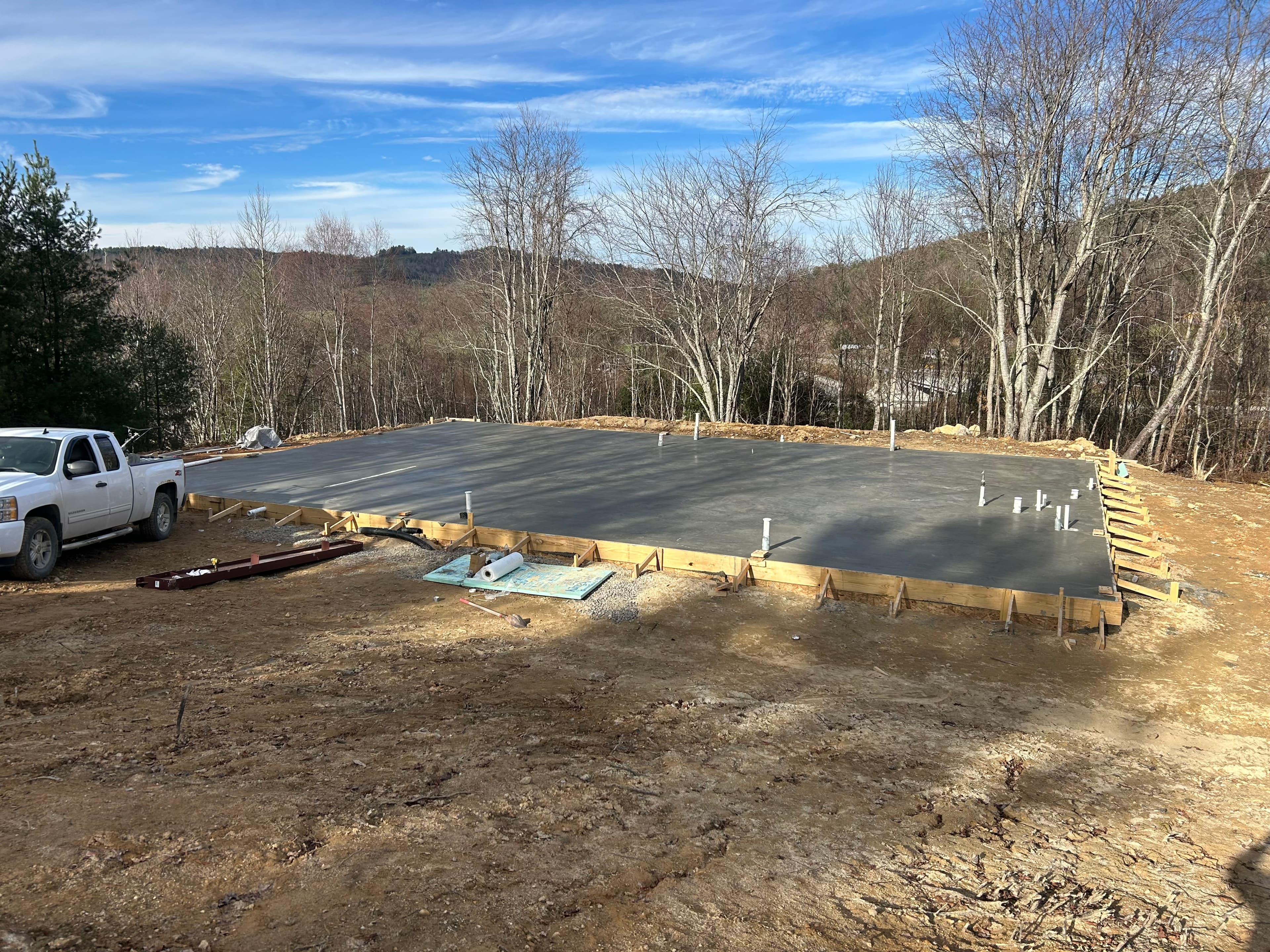 Wide finished slab project with mountain views