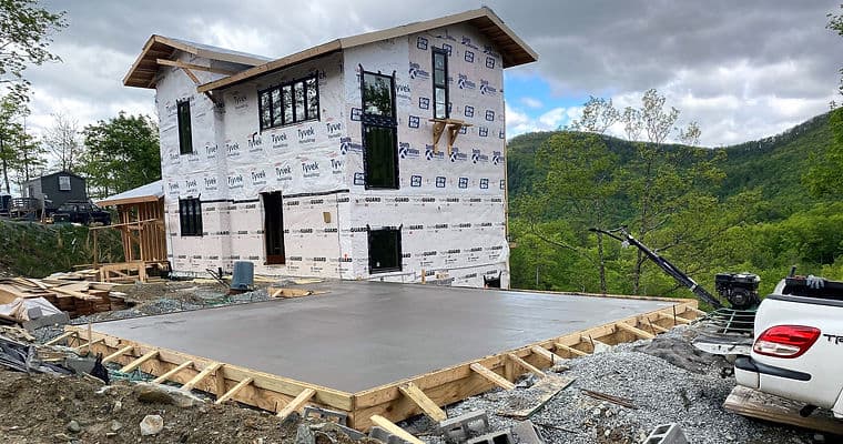 Concrete work with mountain views in Watauga County
