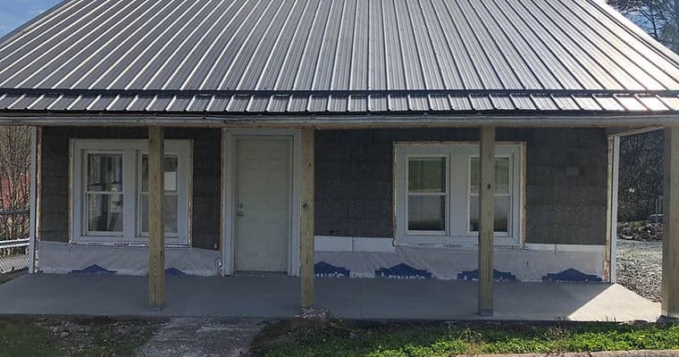 Finished concrete project during a remodel