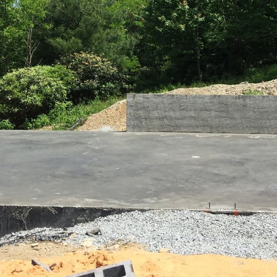 Concrete pad with mountain view